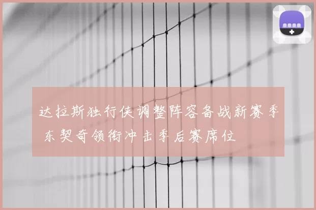 达拉斯独行侠调整阵容备战新赛季 东契奇领衔冲击季后赛席位
